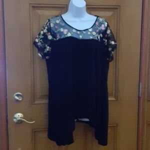 Relativity top, size 2X,  black knit